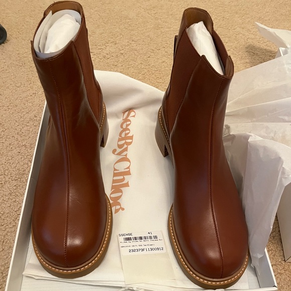 See by Chloe Tan Bonni Chelsea Boots new in box IT41 - Picture 4 of 11